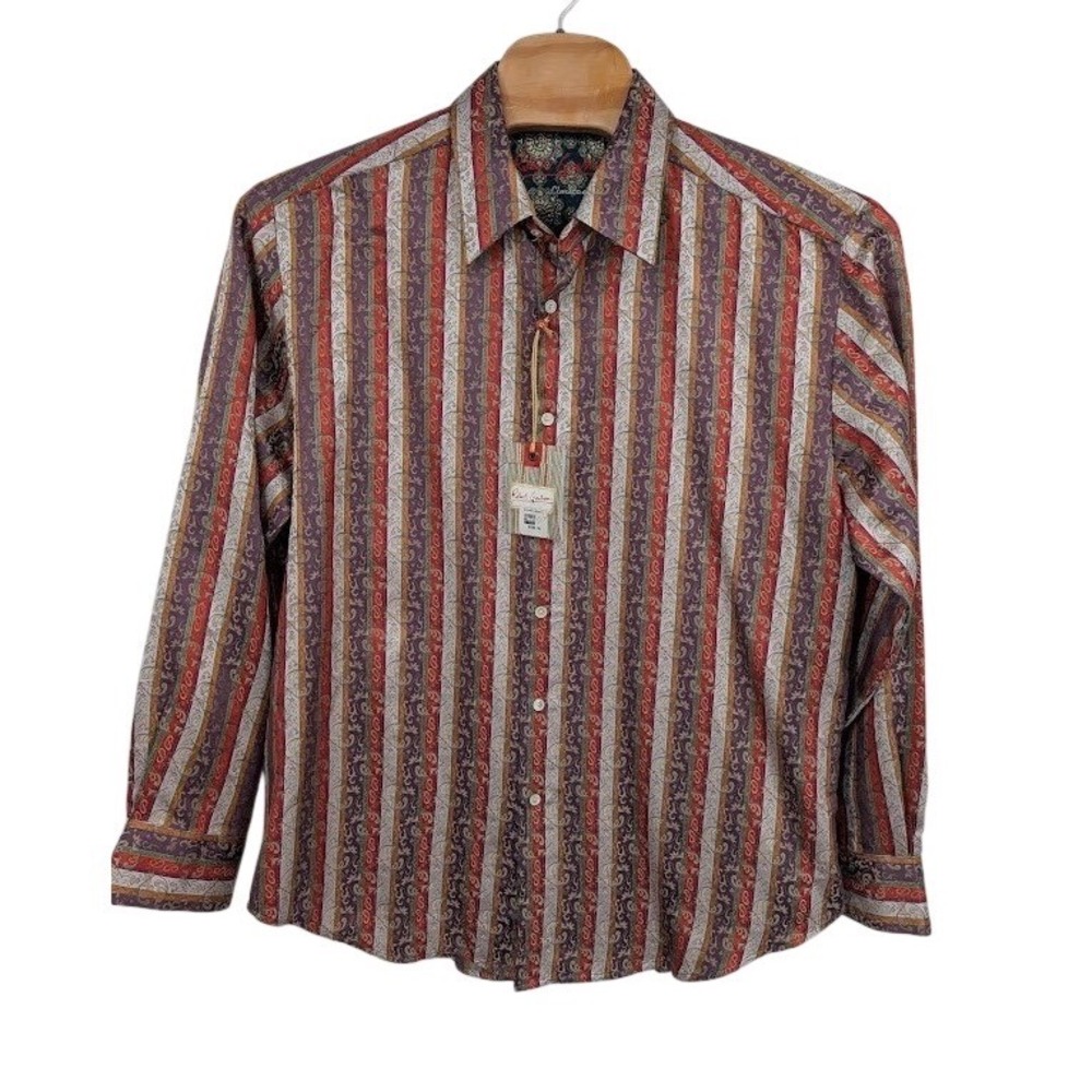 Robert Graham NWT Men's Limited Edition long sleeve button down Silk shirt‎ 2XL